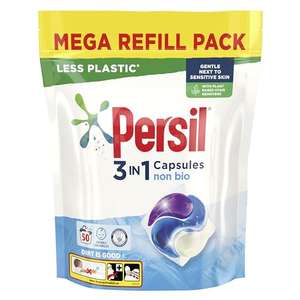 Persil 3 in 1 Non Bio Laundry Washing Capsules (50 washes) W/Voucher / £9 S&S S&S + £1 Voucher on 1st S&S