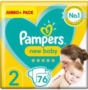 Pampers New Baby Nappies Size 2, Jumbo+ 76 Pack - £6.79 (Max Order Qty of 2 Packs) @ Costco