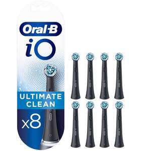 Oral B iO Ultimate Clean Black Toothbrush Heads - Pack of 8 Counts + Free Toothpaste - w/Code
