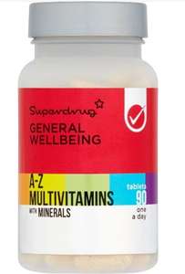 3 Month Supply Superdrug A-Z Multivitamins with Minerals Tablets X90 reduced to £1.25 with Free Store Collection (limited stores) @Superdrug
