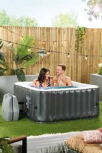 Inflatable 4 Person Grey Square Spa hot tub