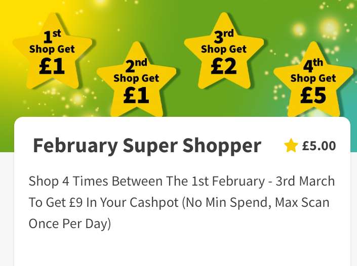 February Super Shopper to get up to £9 in your cashpot (Select Accounts)
