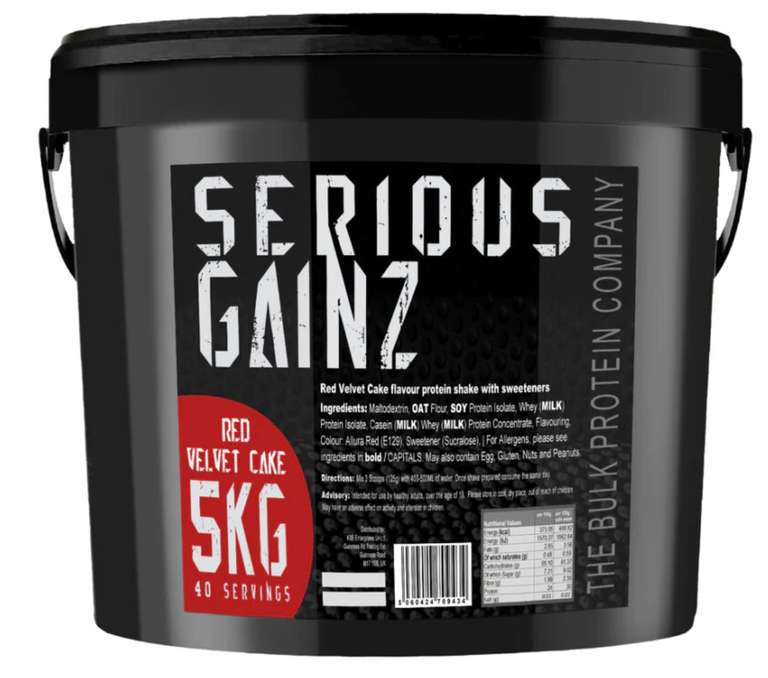 The Bulk Protein Company Serious Gainz 5kg with code