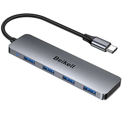 Beikell 4-Port USB C Hub, Type C to USB 3.0 Hub - 5 Gbps Transfer Speed Aluminum Alloy Data Hub - £3.99 @ ACCER TRADING LIMTED LTD / Amazon