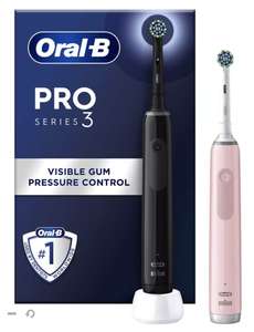 Oral-B Pro 3 - 3900 - Black & Pink Electric Toothbrush Duo Pack