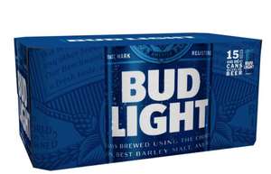 Bud Light Lager 15 X 440Ml £9 clubcard price @ Tesco