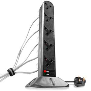 Duronic Extension Tower, 10 Gang Way | Surge & Spike Protector| Max. 3000W, 1.8 M Cable - (w/voucher & code) By Duronic (Selected Users)