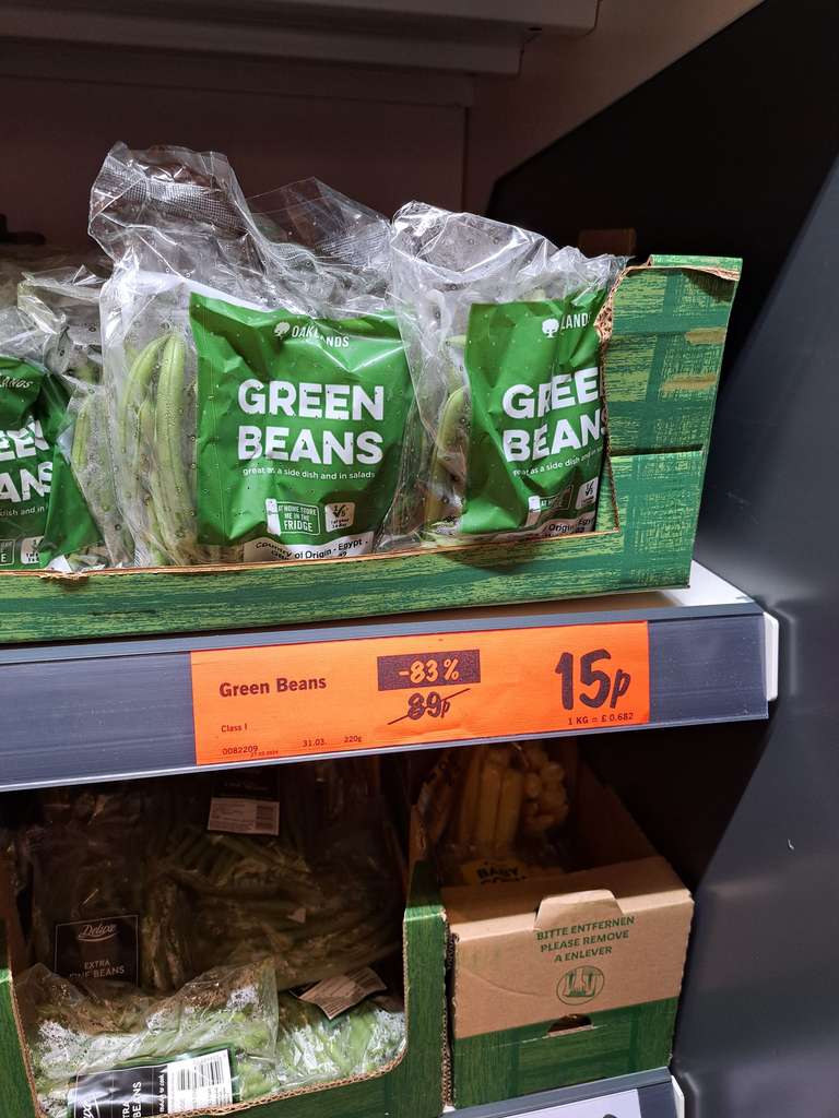 Green beans 220g pack instore national Lidl
