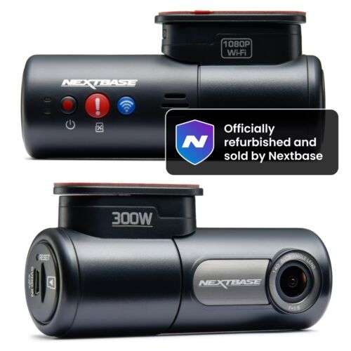 Nextbase 300W Mini Dash Cam Full 1080p/30fps HD Front View 140° 6G Lens , inbuilt WiFi - Refurbished - Like New W/Code - Sold by Nextbase