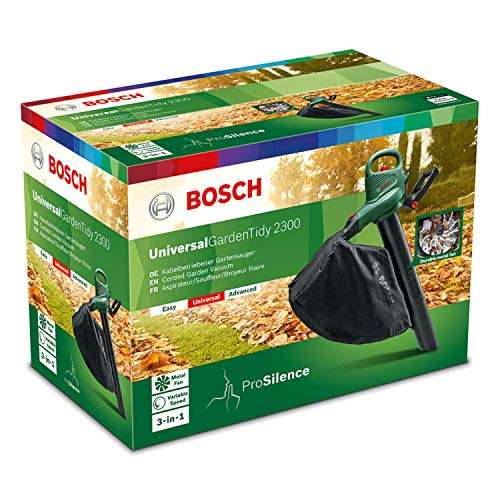 Bosch 06008B1072 Electric Leaf Blower and Vacuum Universal GardenTidy 2300 W, collection bag 45L
