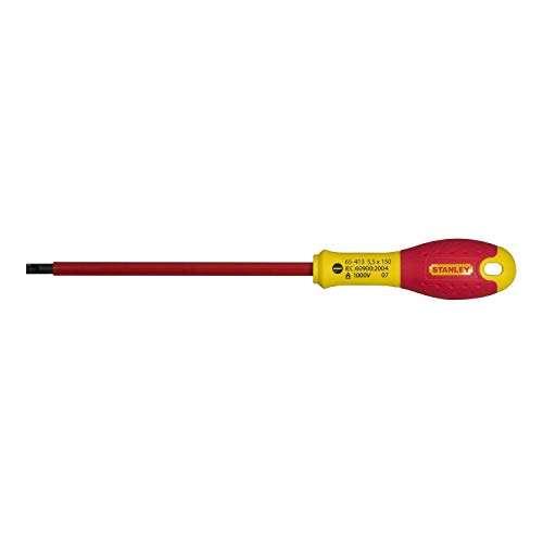 Stanley 1-65-413 Fat Max Screwdriver Insulated Slotted 5.5X150Mm-Red And Yellow
