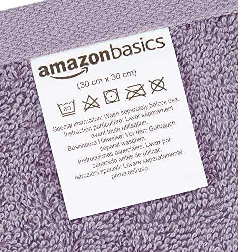 Amazon Brand Cotton Washcloths - 12-Pack, Lavender - £7.72 @ Amazon