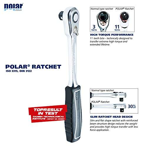 Polar Tools 1/2” Metric Socket Wrench Set I 24 Tools I Metal Box with 6-Point sockets 10 to 34 mm £33.99 @ Amazon