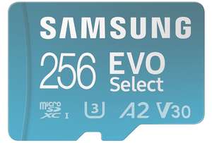 Samsung EVO Select 256GB microSDXC UHS-I U3 130MB/s Full HD & 4K UHD Memory Card £24.89 @ Amazon