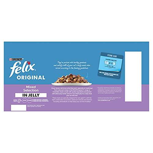 Felix Original 7+ Variety in Jelly Cat Food, 40x100g - £10.14 / £9.63 Subscribe and Save @ Amazon