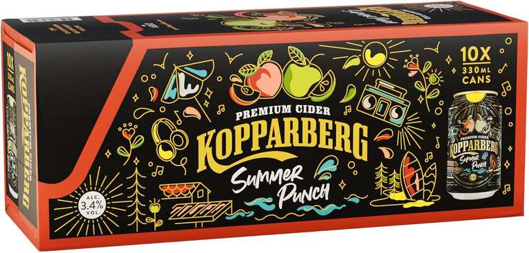 Kopparberg Fruit Cider, Summer Punch, 10 x 330ml - price at Checkout - S&S £6.22