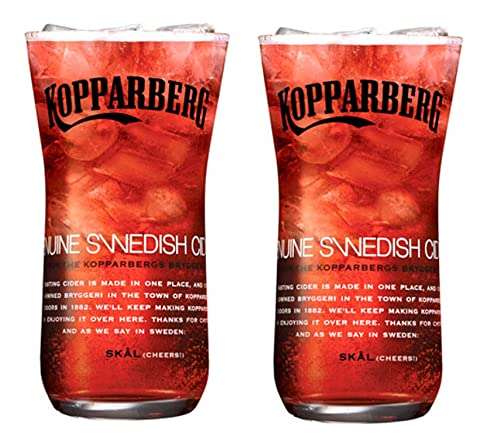 Kopparberg Swedish Cider 500ML/17.6OZ Limited Edition Tumbler Glass (Set of 2)