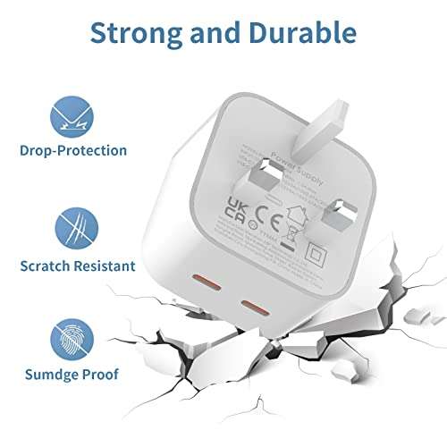 USB C Charger, 40W PD Dual USB C Fast Charging, 2 Port, Compact GaN III Power Adapter - W/voucher - Sold By Osmanthus fragrans Co., Ltd FBA