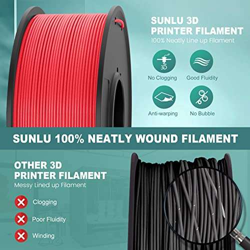 SUNLU PLA Plus Filament 5/10kg 3D Printer Filament No Knots 1.75mm