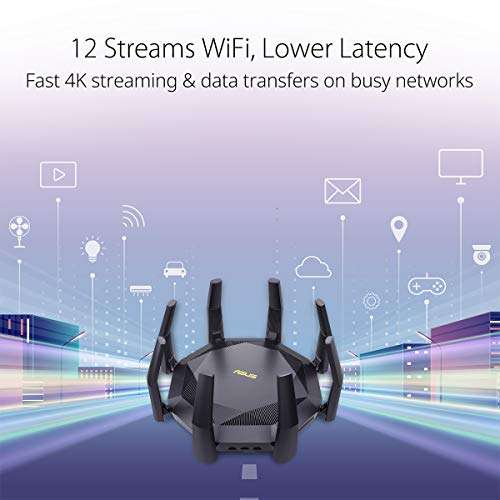 ASUS RT-AX89X 12-Stream AX6000 Dual Band Wi-Fi 6 802.11ax Router supporting MU-MIMO and OFDMA Technology £288.65 @ Amazon
