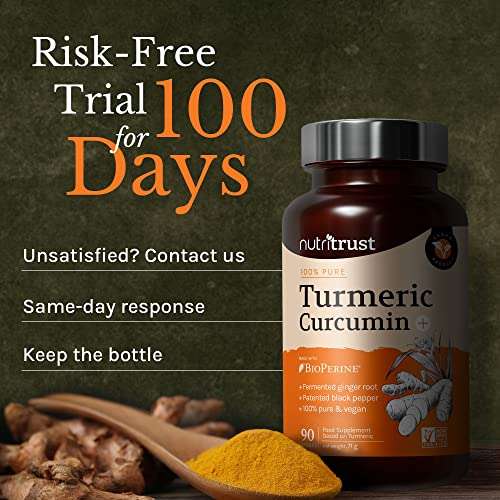 Organic Turmeric and Black Pepper Capsules, Antioxidant & Anti-inflammatory - Sold by Nutritrust - Your Natural Wellness Specialists / FBA
