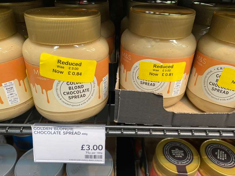 M&S Golden Blond Chocolate Spread 400g 81p @ Marks & Spencer Woodley