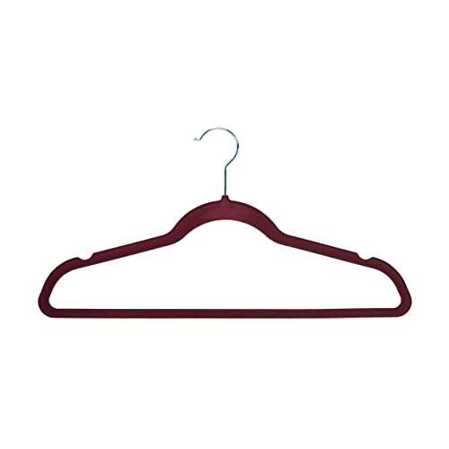 Amazon Basics Velvet Non-Slip Suit Clothes Hangers, Burgundy/Silver – Pack of 30 £7.48 at Amazon