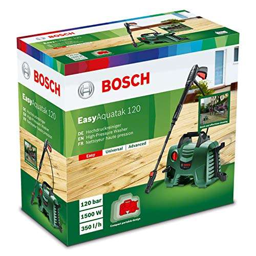 Bosch Home and Garden 06008A7971 EasyAquatak 120bar High-Pressure Washer, 1500 W, Green £59 @ Amazon