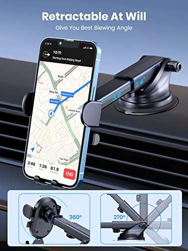 TOPK Car Phone Holder, 2023 Upgraded Strong Sticky Gel Pad for Car Dashboard/Windscreen £5.99 using voucher @ Amazon / TOPKDirect