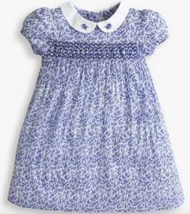 Girls' Blue Ditsy Print Smocked Dress - £12 (+£3.95 Delivery) @ JoJo Maman Bebe