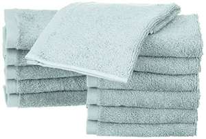 Amazon Basics Cotton Washcloths - 12-Pack, Ice Blue - £6.82 @ Amazon