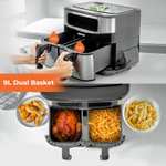 10-In-1 Digital Vortex Dual Basket Air Fryer 9L + 2 year warranty & next day delivery - £88.00 with code @ Geepas