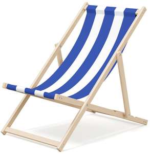 Adjustable Folding Wood Deck Chair - £17.99 Delivered @ Denny Shop