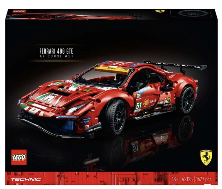 LEGO Technic 42125 Ferrari 488 GTE AF Corse 51 Racing Car Set - £126.99 @ Smyths