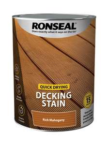 Ronseal decking stain 5ltr (Rich Mahogany) instore Harlow