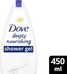 Dove Deeply Nourishing Body Wash Shower Gel 450 ml : £1.75 (£1.66/£1.49 S&S) + 5% Voucher On 1st S&S @ Amazon