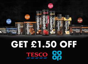 Free GetPro Chocolate High Protein Pudding £1.50 Coupon spend at Tesco or Coop