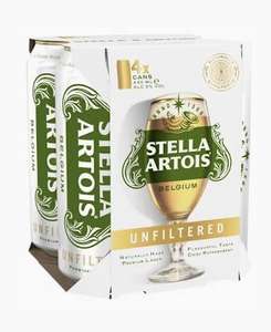 Stella unfiltered cans 4 x 440ml cans - Instore (Warrington)