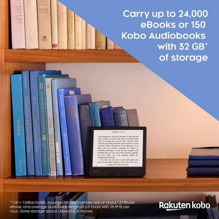 Kobo Libra 2 | eReader | 7” Waterproof Touchscreen - Black / White (Only black available at this price now)