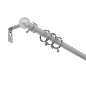 Argos Home Extendable Metal Curtain Pole - Silver, £6.67, free click and collect @ Argos