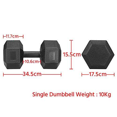 Yaheetech 2 x 10kg Dumbbells Pair of Weight Dumbbell Set - £22.49 With Voucher , Sold & Dispatched By Yaheetech @ Amazon (Prime Exclusive)