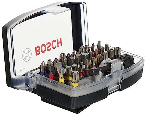 Bosch Professional 32 pc Screwdriver Bit Set Extra Hard (PH-, PZ-, Hex-, T-, TH-, S-Bit, Accessories Rotary Drill & Screwdriver) £9 @ Amazon