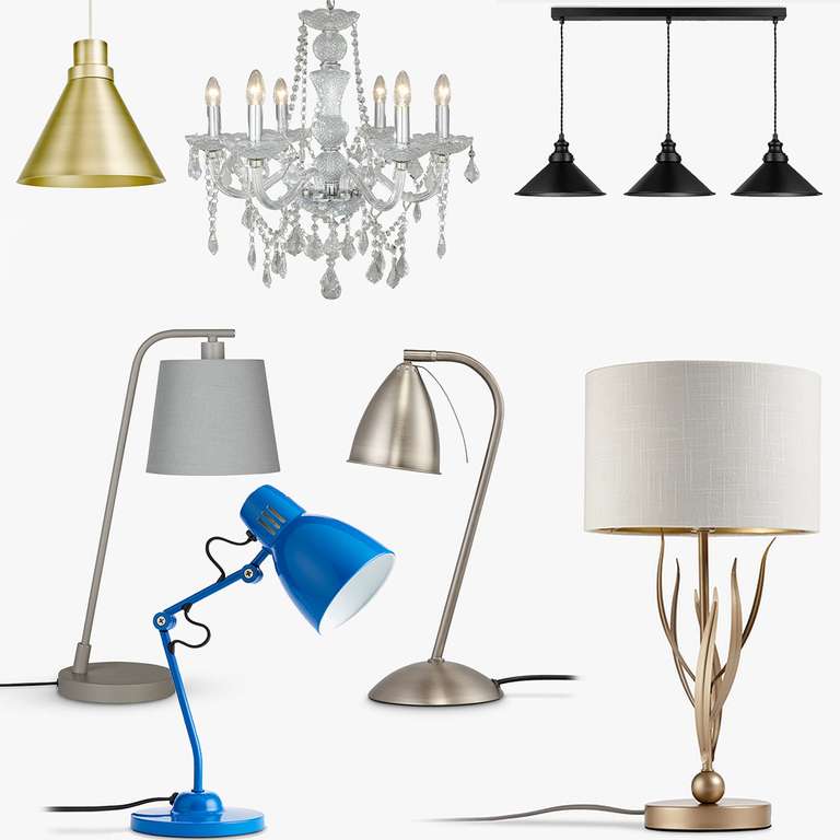 Lighting Reductions - Lamps / Shades / Ceiling Lights / Wall Lights - Free Click & Collect on £30+ Spends