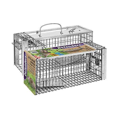 Defenders Rat and Squirrel Cage Trap (Humane, Easy to Bait and Set, Long-Lasting Galvanised Mesh), Silver, £18.30 @ Amazon