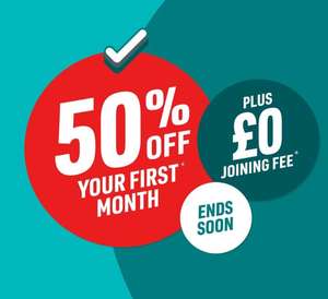 No joining fee and 50% off your first month with code @ PureGym