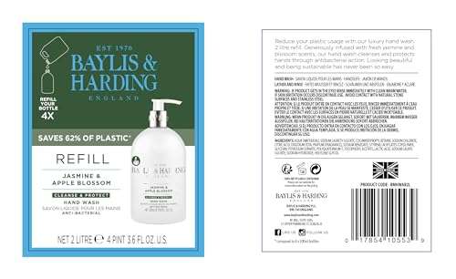 Baylis & Harding Jasmine & Apple Blossom Anti-Bacterial Hand Wash 2l x3 (Total 6l). £18.00/£12.60 +15% S&S + 15% voucher