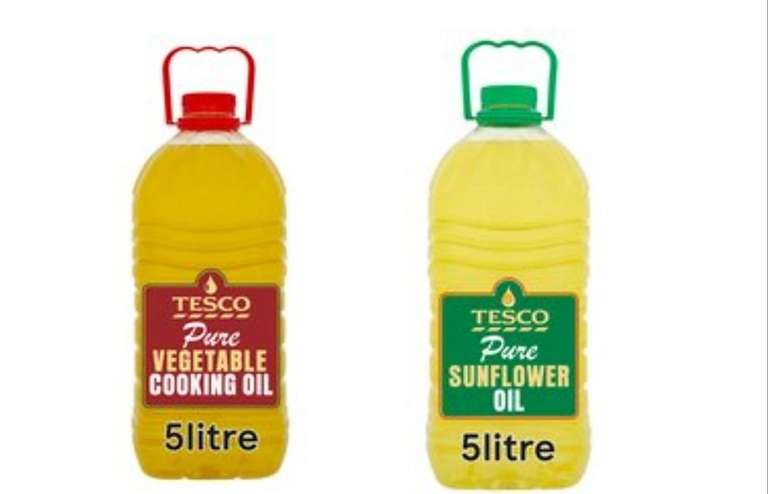 5 litres Cooking Oil - Vegetable £7 / Sunflower £7.50 Clubcard Price instore @ Tesco, Gwent