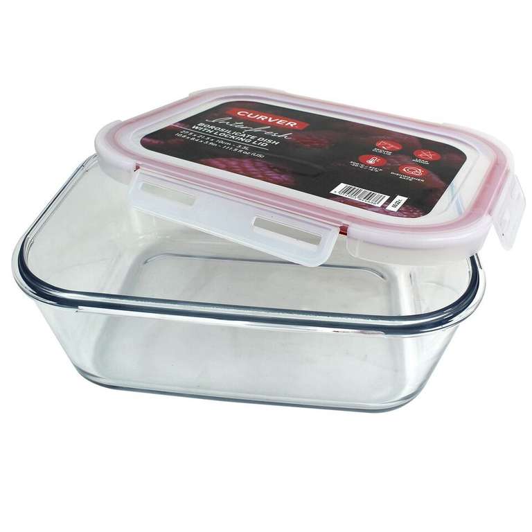 Curver Interfresh Smart Cook Borosilicate Glass Food Container 3.3 Litres - Oven, Freezer & Dishwasher Safe - Leak Proof - instore Wrexham