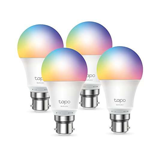 TP-Link Tapo Smart Bulb, Smart Wi-Fi LED Light, B22, 8.7W, Energy saving, Colour-Changeable, No Hub, Tapo L530B (4-Pack) - £26.99 @ Amazon