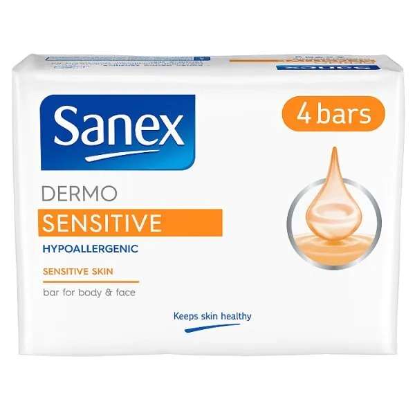4 Pack Sanex Dermo Hypo-Allergenic Sensitive Soap Bar £1.50 Free Click & Collect @ Superdrug